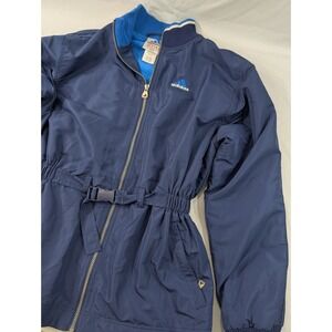 Vintage Adidas Adjustable Waist Women's Insulated Snow‎ Rain Jacket  Large Blue